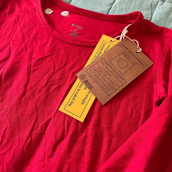 Kyte Baby NEW 2022 Holiday red Cardinal 2pc Toddler long sleeve pjs size 3 - Picture 3 of 5